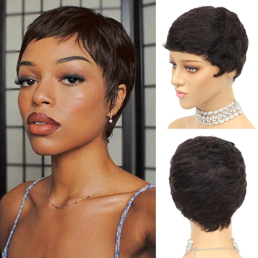 Triss Hair Short Human Hair Pixie Wigs