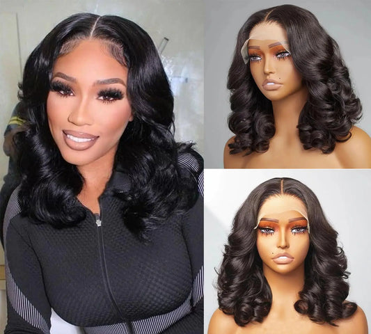 Triss Hair Wave Bob Wigs Human hair 13x1 Lace front