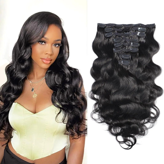 Triss Hair Body Wave Clip In Hair Extensions 18 Inches 8Pcs